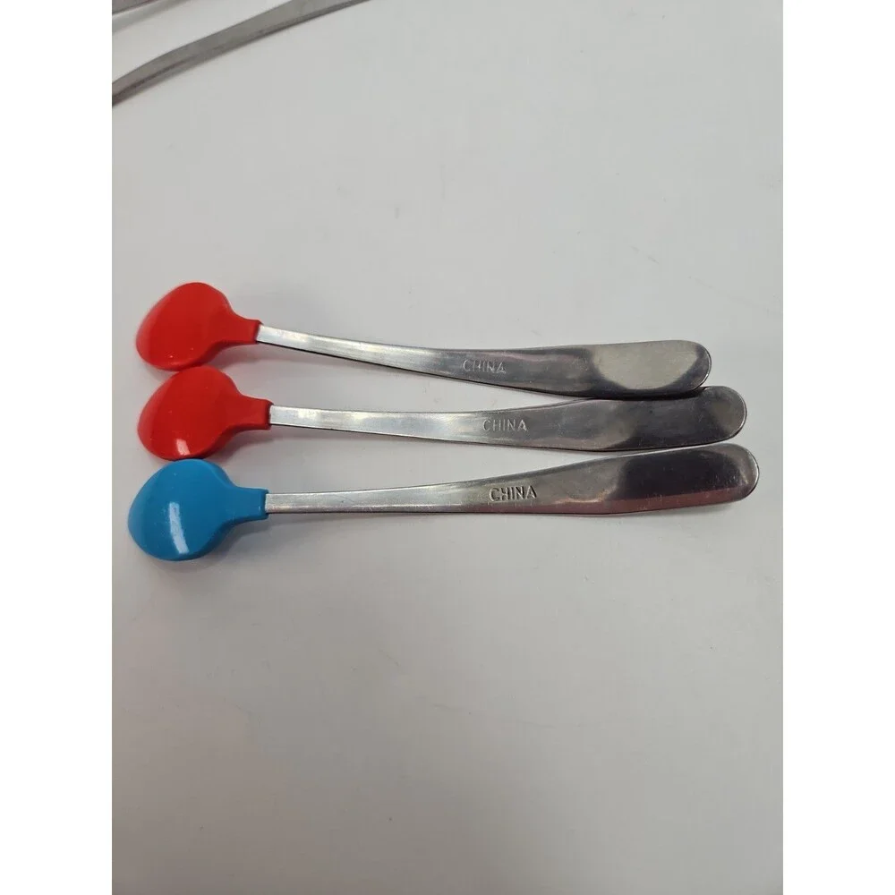 VTG Gerber Munchkin Baby Spoons Stainless Steel silicone tips Set of 6